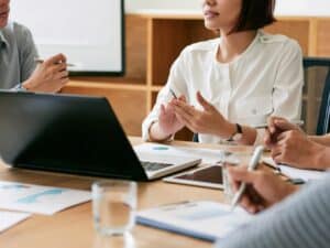 Business team having meeting in office