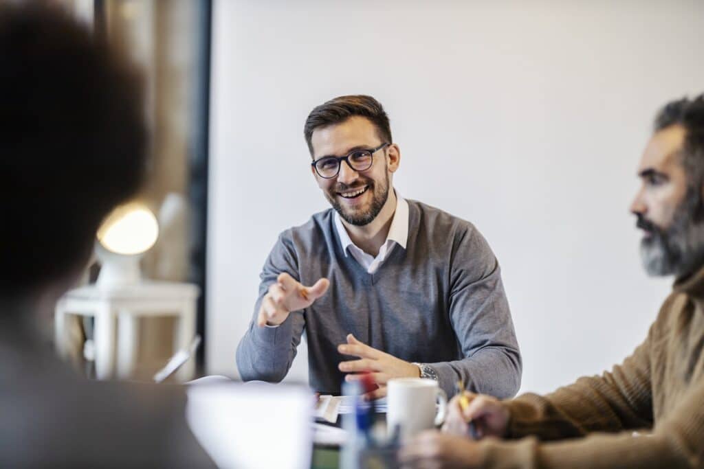 businessman discussing ideas on a briefing at meeting room.