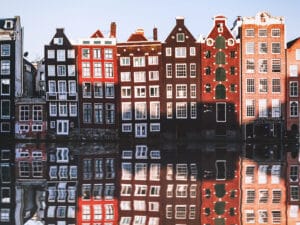 Amsterdam city and canal scene (Herengracht, Prinsengracht and Keizersgracht),
