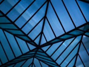 Green abstract roof structure, Bangkok, Thailand