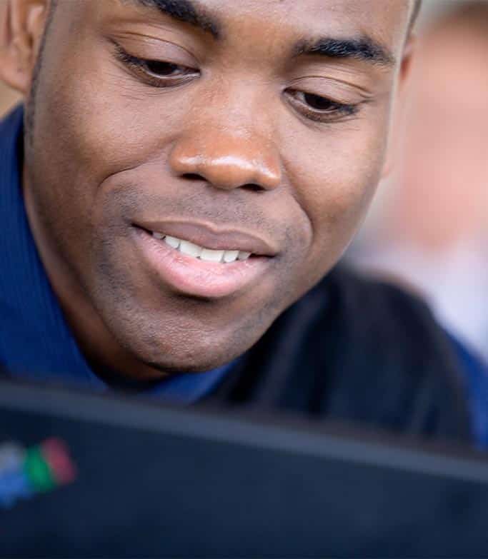 Close up of man smiling